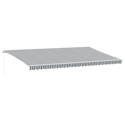 Luifel handmatig uittrekbaar en LED 600x300 cm antraciet en wit