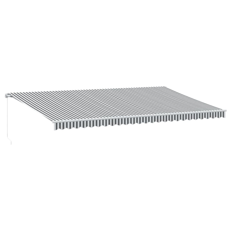 Luifel handmatig uittrekbaar en LED 600x300 cm antraciet en wit