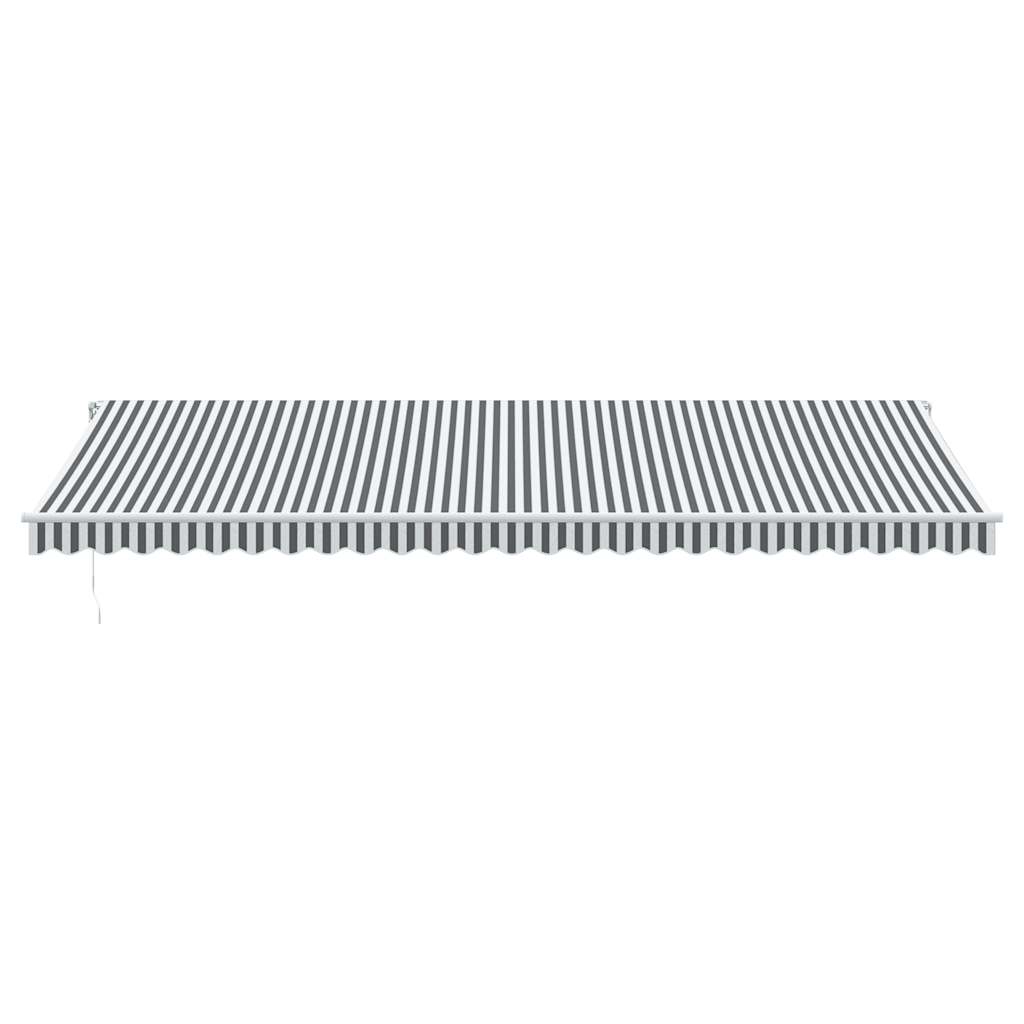 Luifel handmatig uittrekbaar en LED 600x300 cm antraciet en wit