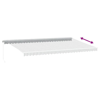Luifel handmatig uittrekbaar en LED 600x300 cm antraciet en wit