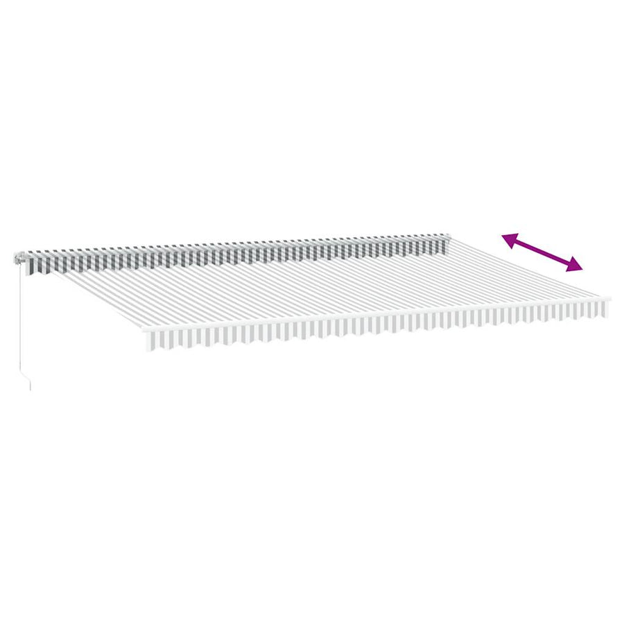 Luifel handmatig uittrekbaar en LED 600x300 cm antraciet en wit