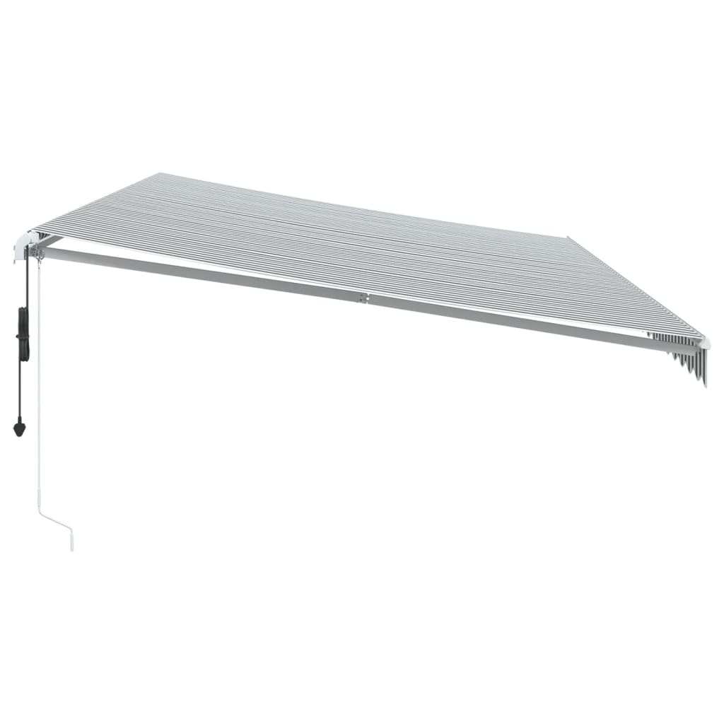 Luifel automatisch uittrekbaar LED 600x300 cm antraciet en wit