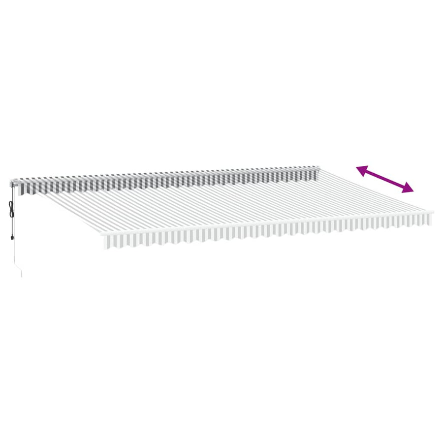 Luifel automatisch uittrekbaar LED 600x300 cm antraciet en wit