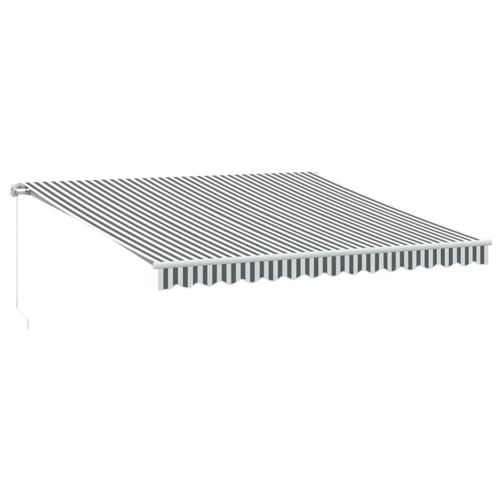 Luifel handmatig uittrekbaar 400x350 cm antraciet en wit