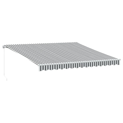 Luifel handmatig uittrekbaar 400x350 cm antraciet en wit