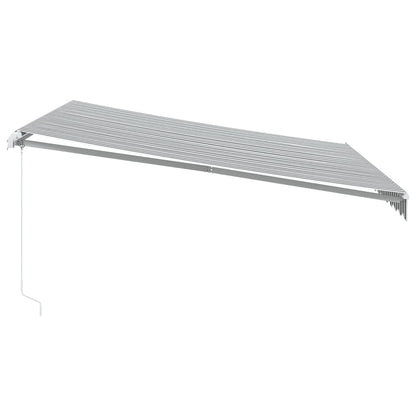 Luifel handmatig uittrekbaar 400x350 cm antraciet en wit