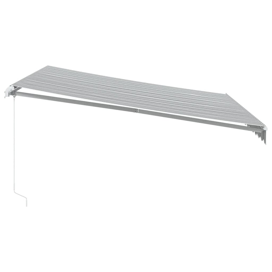Luifel handmatig uittrekbaar 400x350 cm antraciet en wit