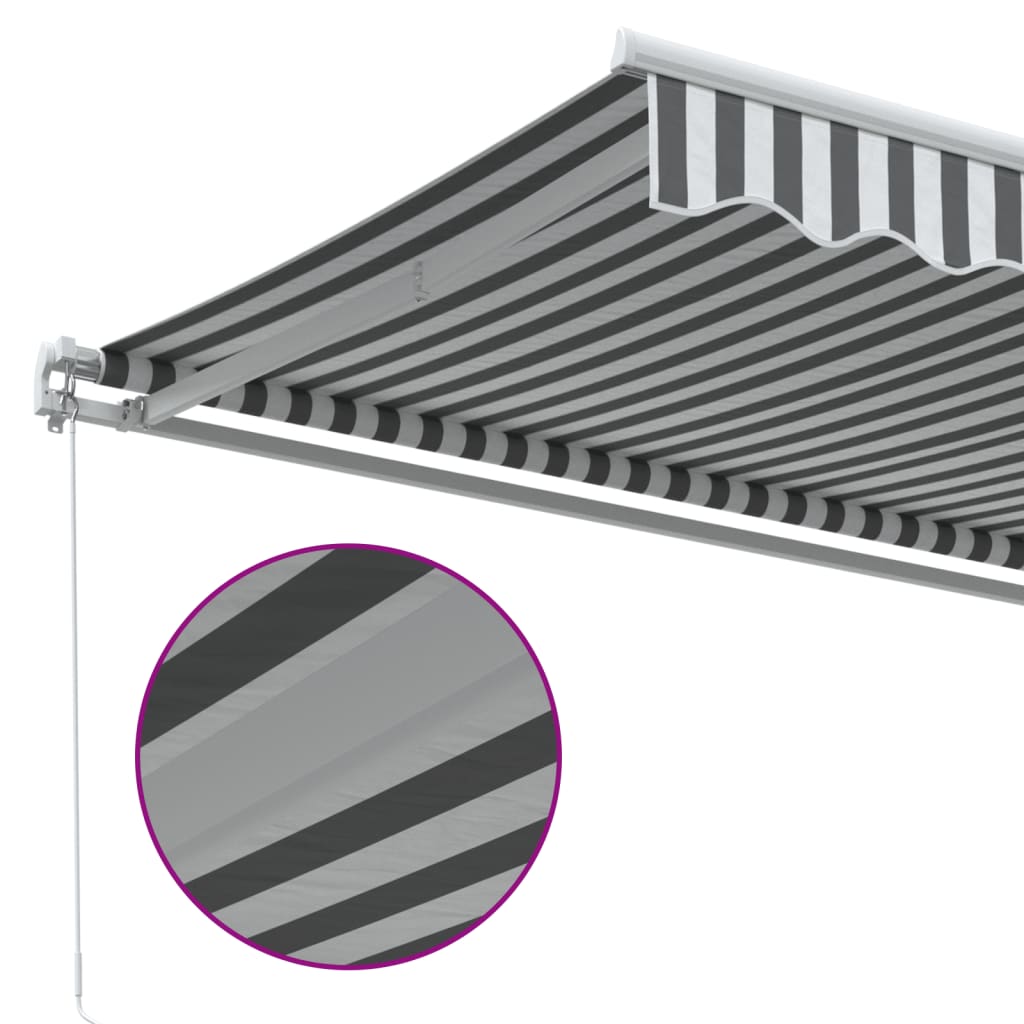 Luifel handmatig uittrekbaar 400x350 cm antraciet en wit