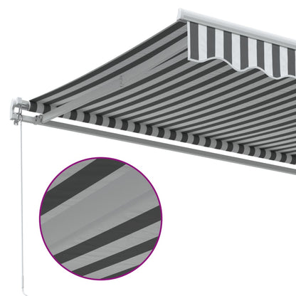 Luifel handmatig uittrekbaar 400x350 cm antraciet en wit