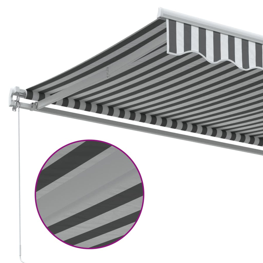 Luifel handmatig uittrekbaar 400x350 cm antraciet en wit