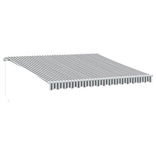Luifel handmatig uittrekbaar en LED 400x350 cm antraciet en wit