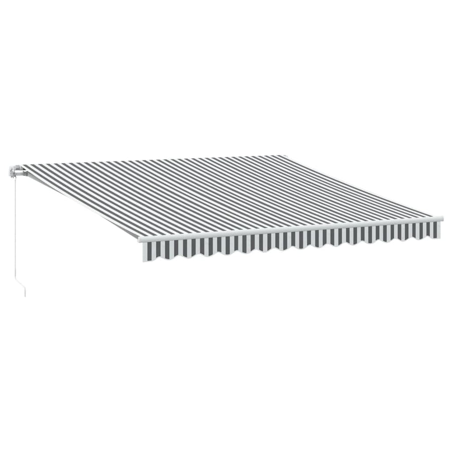 Luifel handmatig uittrekbaar en LED 400x350 cm antraciet en wit