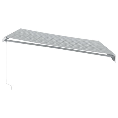 Luifel handmatig uittrekbaar en LED 400x350 cm antraciet en wit