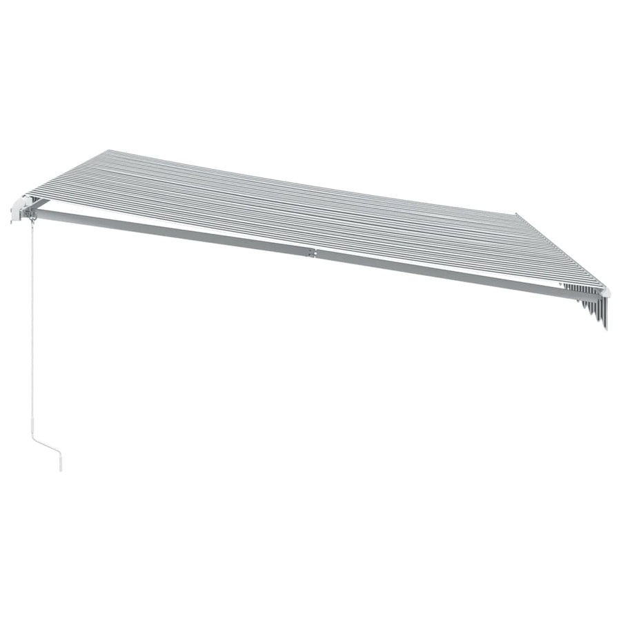 Luifel handmatig uittrekbaar en LED 400x350 cm antraciet en wit