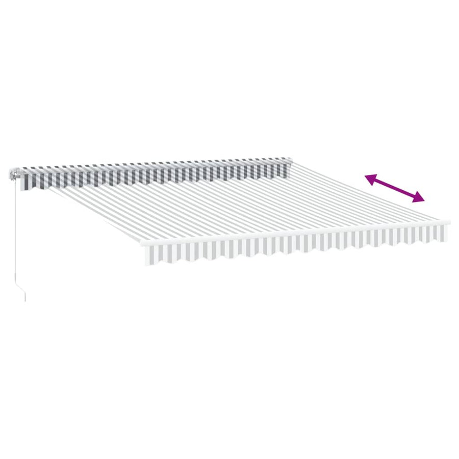 Luifel handmatig uittrekbaar en LED 400x350 cm antraciet en wit