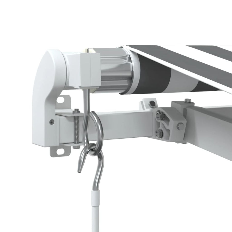 Luifel handmatig uittrekbaar en LED 400x350 cm antraciet en wit