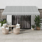 Awning automatically retractable 400x350 cm anthracite and white