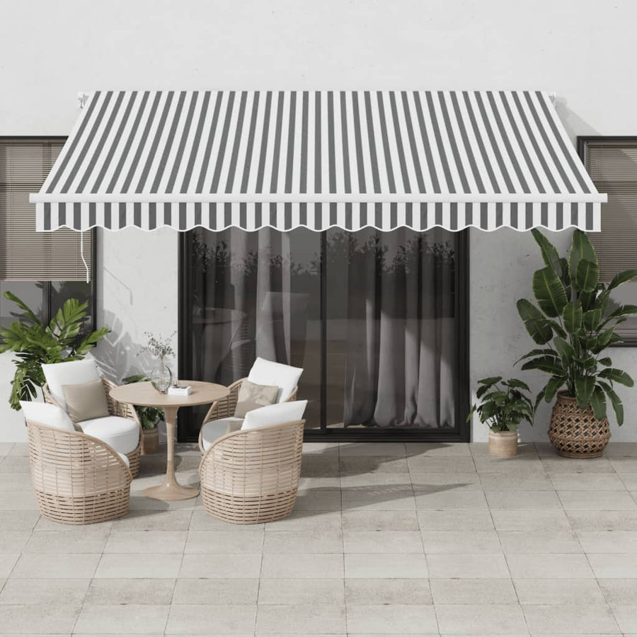 Luifel Automatisch Uittrekbaar Led Antraciet En Wit 400 x 350 cm