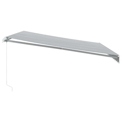 Luifel handmatig uittrekbaar 450x350 cm antraciet en wit