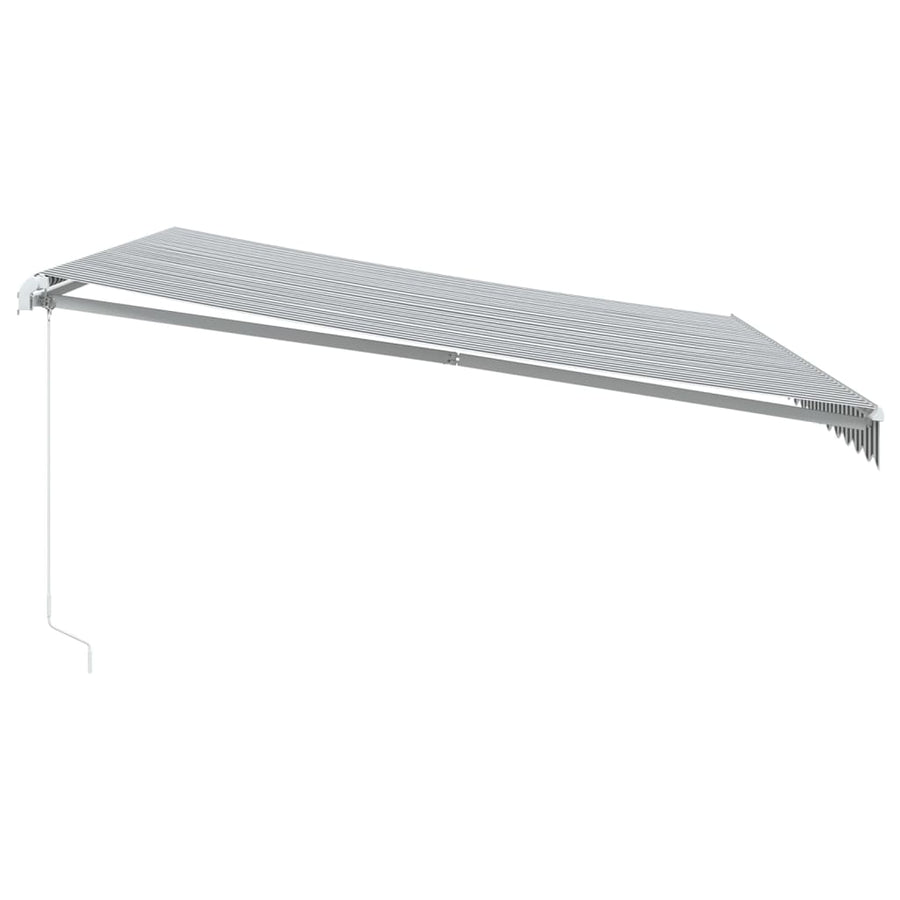 Luifel handmatig uittrekbaar 450x350 cm antraciet en wit