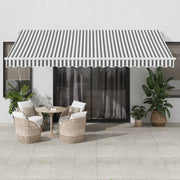 Luifel uittrekbaar 450x350 cm antraciet wit met LED
