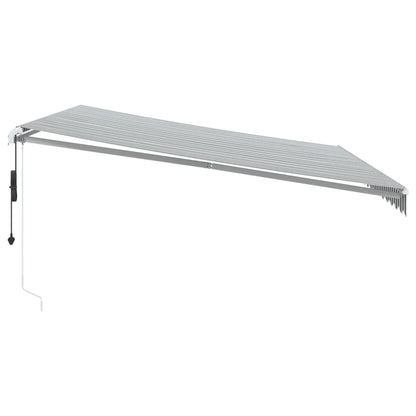 Luifel automatisch uittrekbaar 450x350 cm antraciet en wit