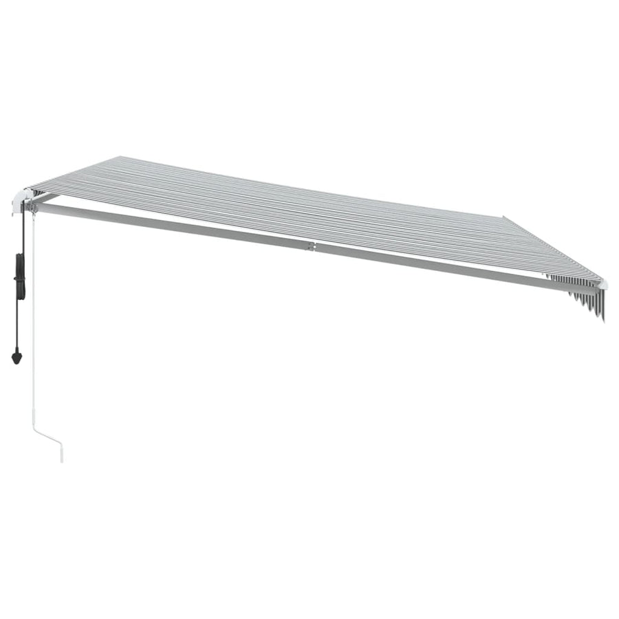 Luifel automatisch uittrekbaar 450x350 cm antraciet en wit