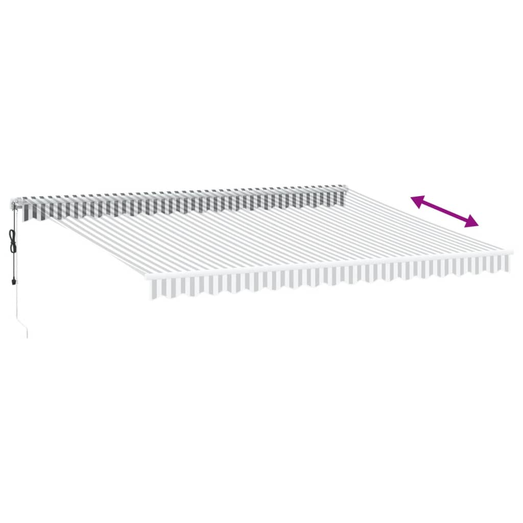 Luifel automatisch uittrekbaar 450x350 cm antraciet en wit