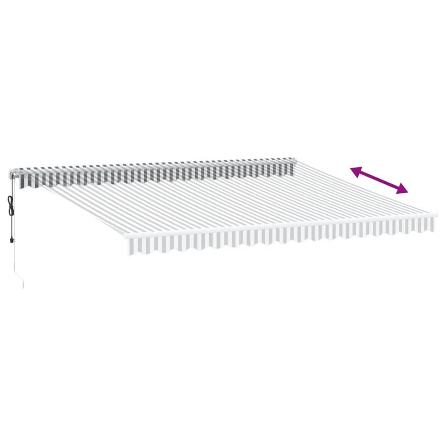 Luifel automatisch uittrekbaar 450x350 cm antraciet en wit