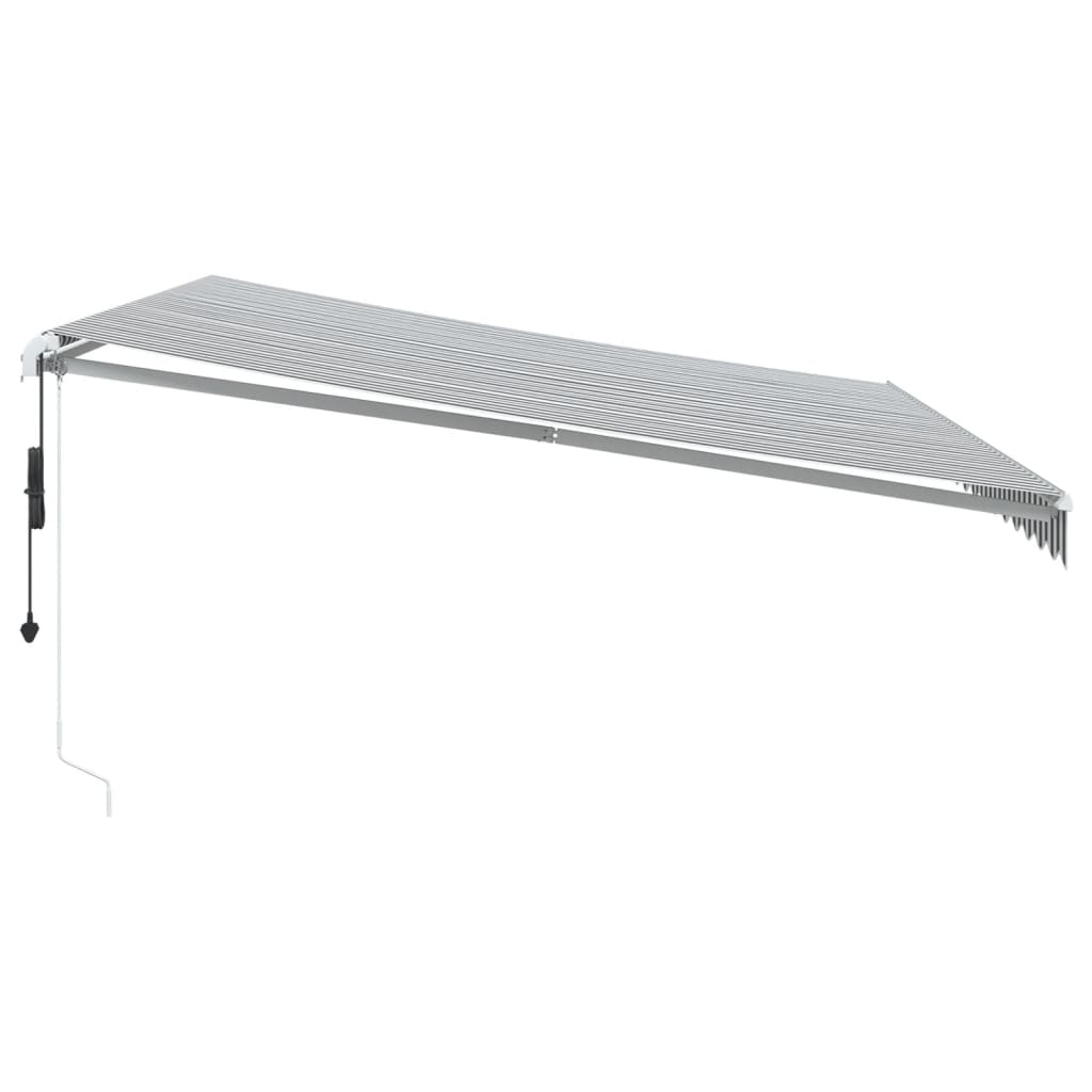 Luifel automatisch uittrekbaar LED 450x350 cm antraciet en wit