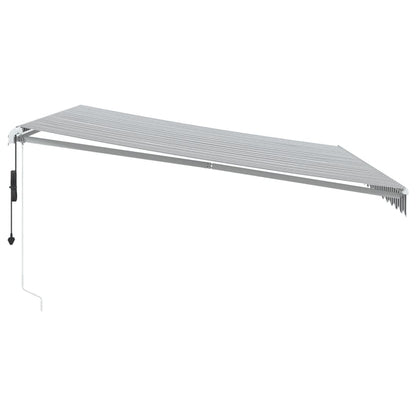 Luifel automatisch uittrekbaar LED 450x350 cm antraciet en wit