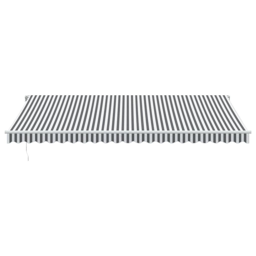 Luifel handmatig uittrekbaar en LED 500x350 cm antraciet en wit