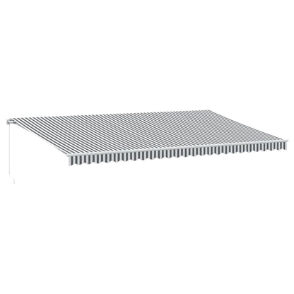 Luifel handmatig uittrekbaar 600x350 cm antraciet en wit