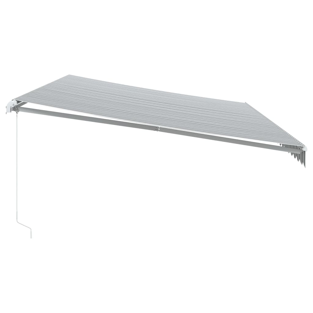 Luifel handmatig uittrekbaar 600x350 cm antraciet en wit