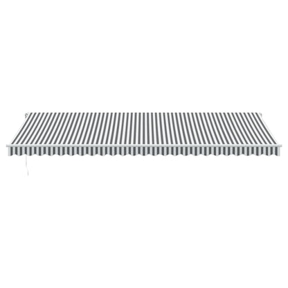 Luifel handmatig uittrekbaar en LED 600x350 cm antraciet en wit