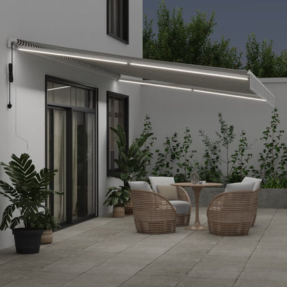 Luifel automatisch uittrekbaar LED 600x350 cm antraciet en wit