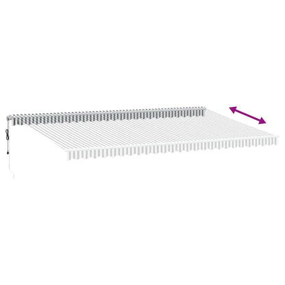 Luifel automatisch uittrekbaar LED 600x350 cm antraciet en wit