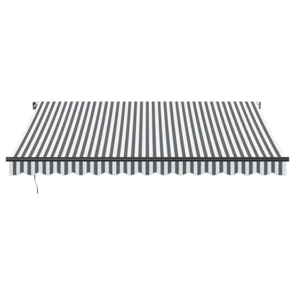 Luifel handmatig uittrekbaar en LED 400x350 cm antraciet en wit