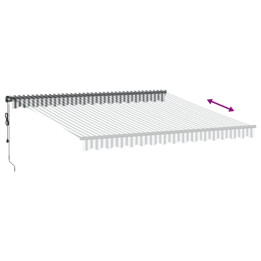 Luifel automatisch uittrekbaar 400x350 cm antraciet en wit