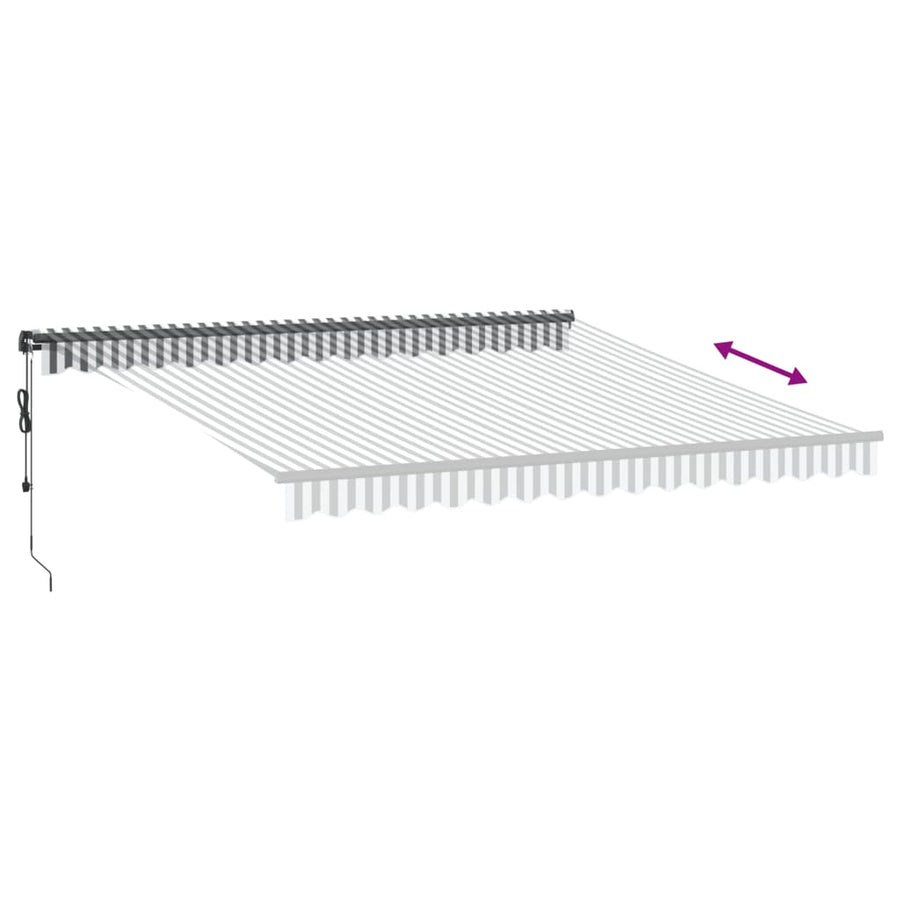 Luifel automatisch uittrekbaar 400x350 cm antraciet en wit