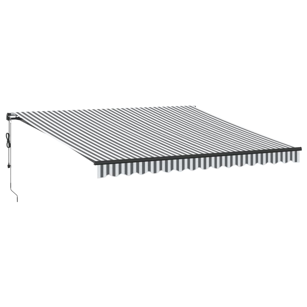Luifel automatisch uittrekbaar LED 400x350 cm antraciet en wit