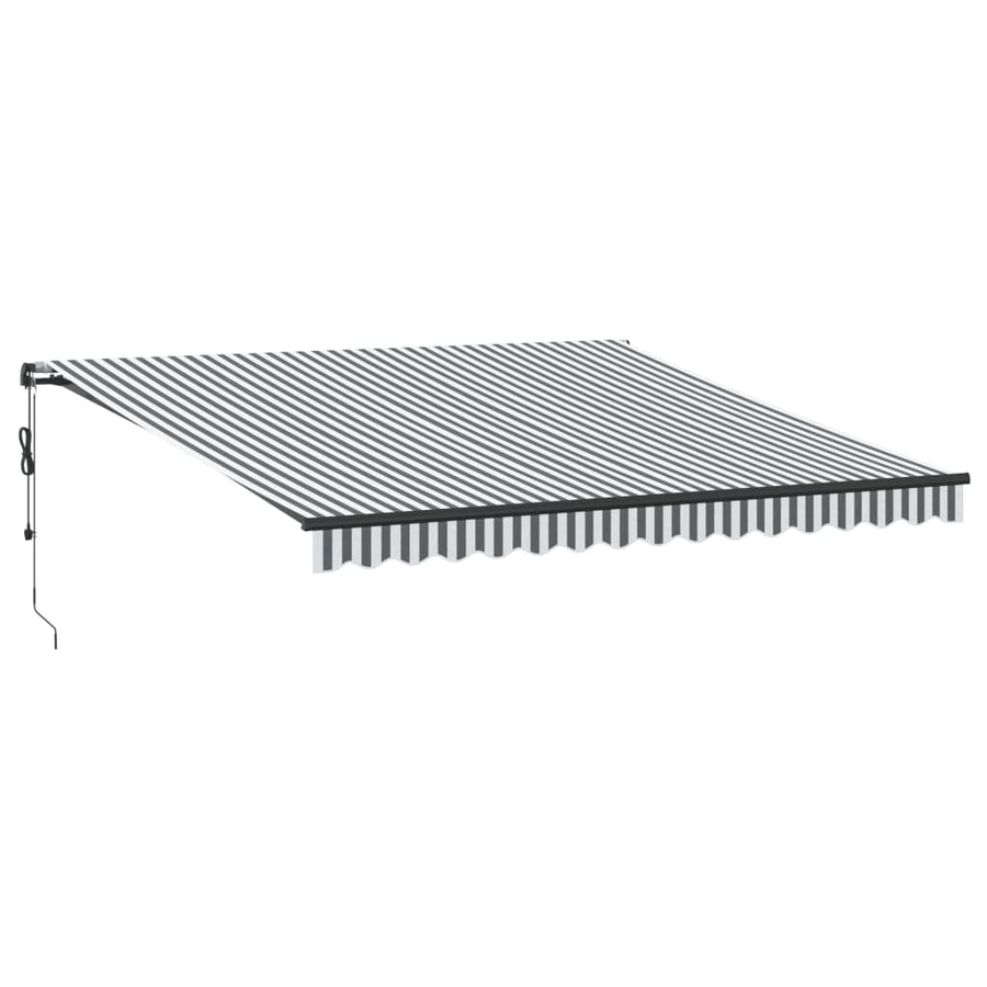 Luifel automatisch uittrekbaar LED 400x350 cm antraciet en wit