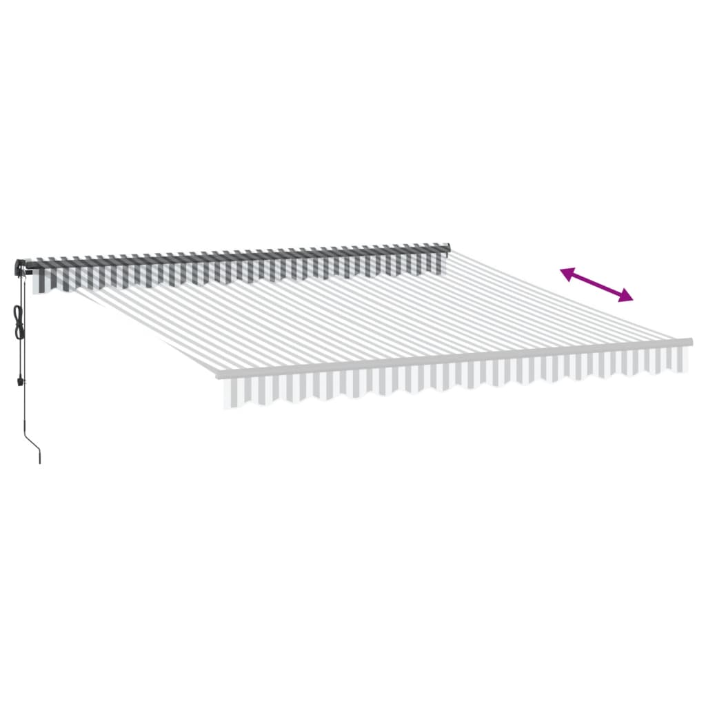 Luifel automatisch uittrekbaar LED 400x350 cm antraciet en wit