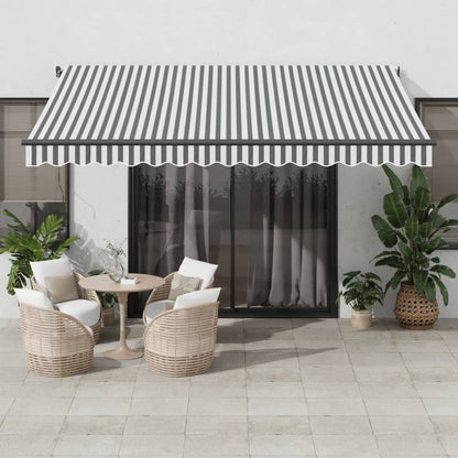 Luifel automatisch uittrekbaar LED 400x350 cm antraciet en wit