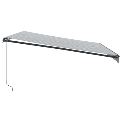 Luifel handmatig uittrekbaar 450x350 cm antraciet en wit