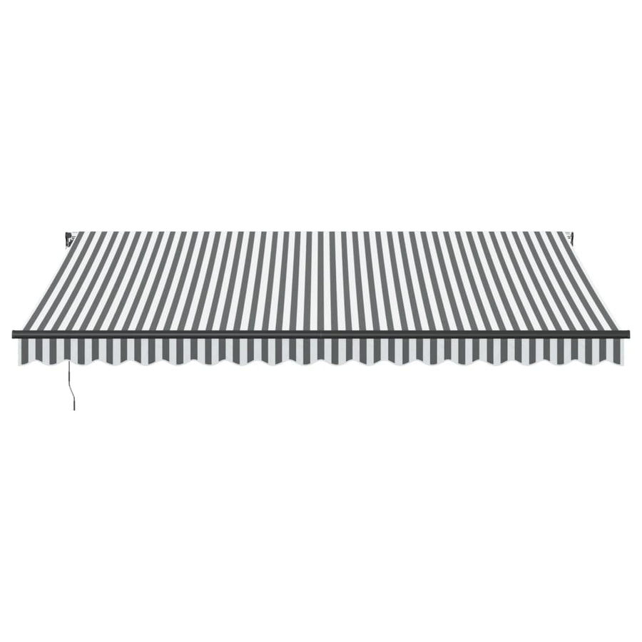 Luifel handmatig uittrekbaar en LED 450x350 cm antraciet en wit