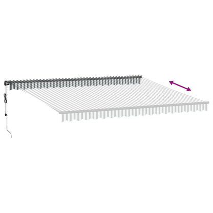 Luifel automatisch uittrekbaar 450x350 cm antraciet en wit