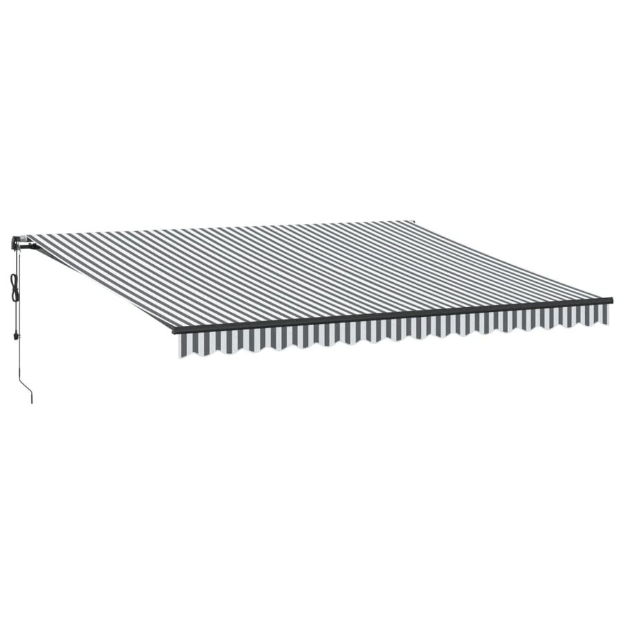 Luifel automatisch uittrekbaar LED 450x350 cm antraciet en wit
