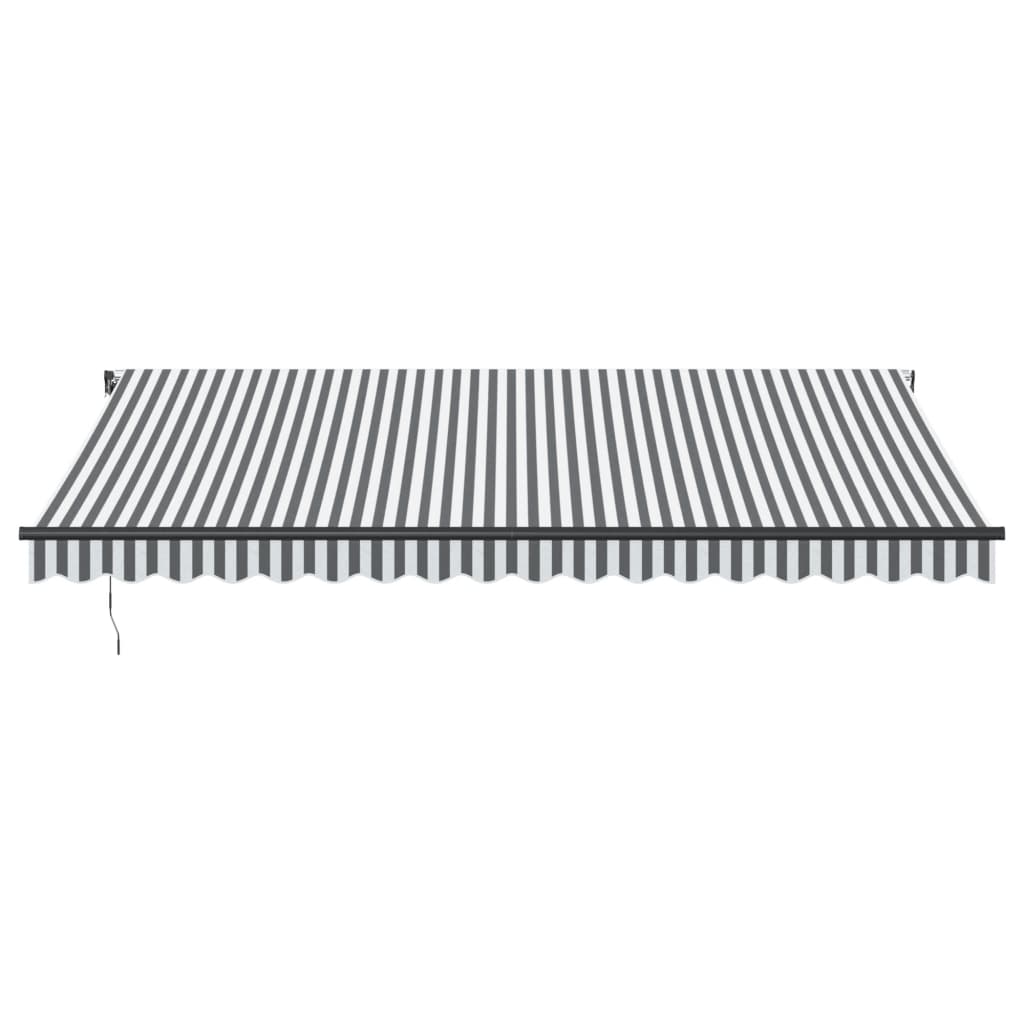 Luifel automatisch uittrekbaar LED 450x350 cm antraciet en wit