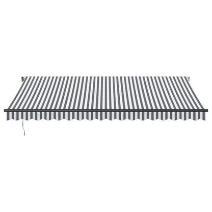 Luifel automatisch uittrekbaar LED 450x350 cm antraciet en wit